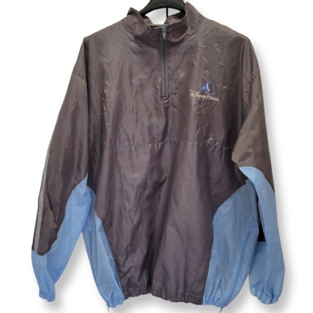Exclusive Disney Parks Jacket Womens Mens 1/4 Zip Gray/Blue Long Sleeve Size M/L